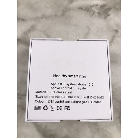 Smart Rings BLACK Size 13 STAINLESS STEEL Android 5.0+ or Apple iOS 10.0+ - Picture 6 of 8